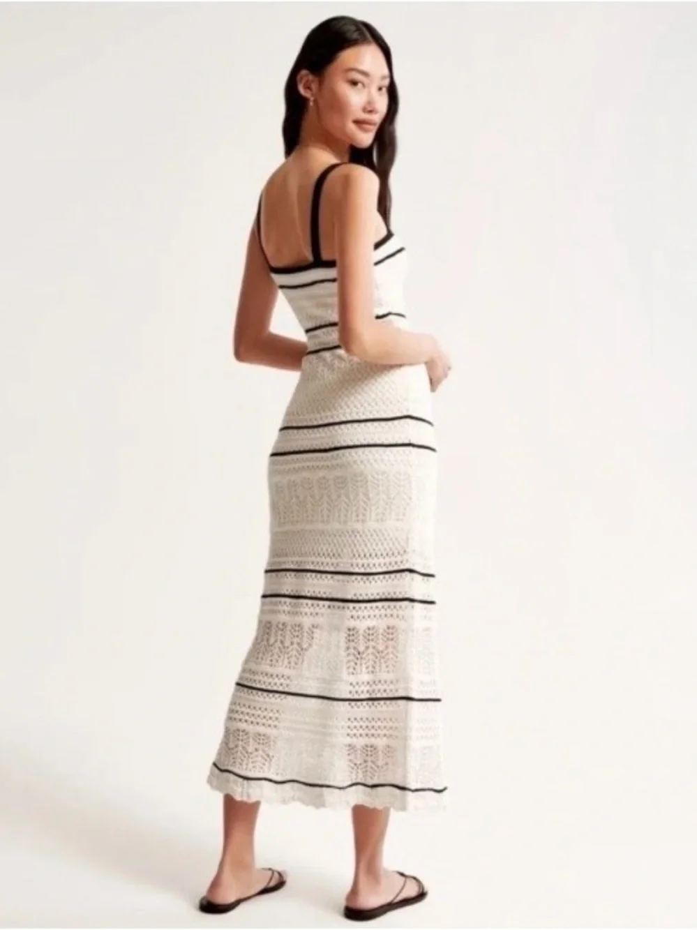 Abercrombie & Fitch Viral Crochet Knit Maxi Dress Size S MSRP $130